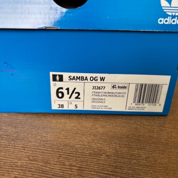Adidas Samba OG White Wonder Mauve Women 6.5, EUC with Box - Picture 10 of 10